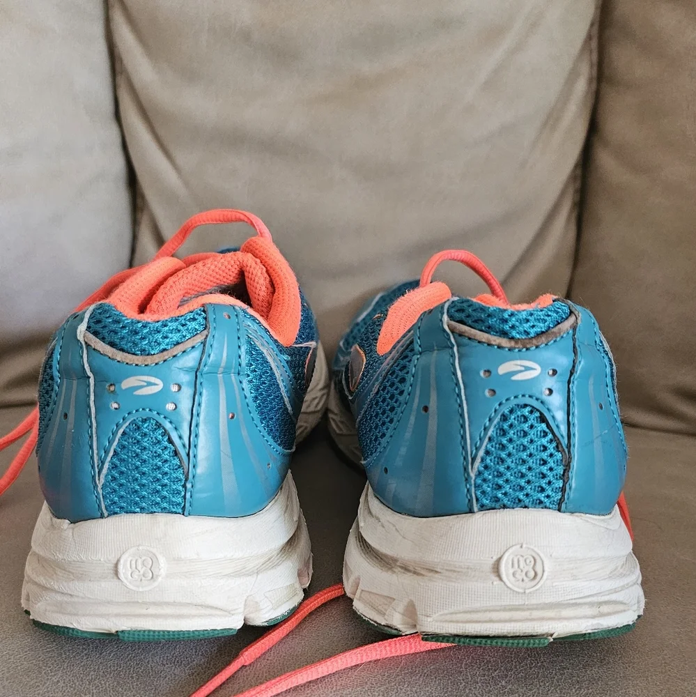 Brooks bright blue and‎ orange sneakers size 10